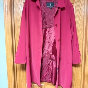 London Fog Women's Vibrant Red Trench Coat